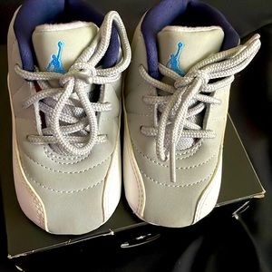 Grey and white Jordans